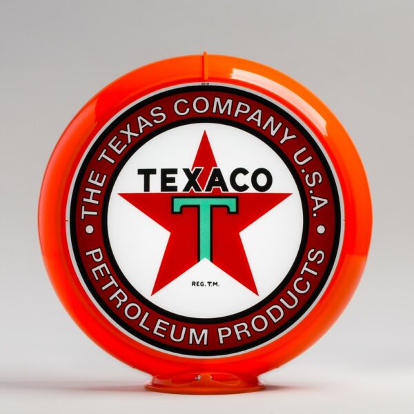 Texaco Products 13.5" Gas Pump Globe with orange plastic body