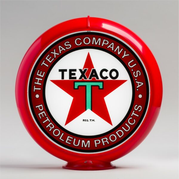 Texaco Products 13.5" Gas Pump Globe with red plastic body