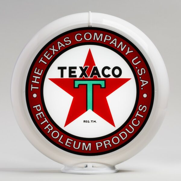 Texaco Products 13.5" Gas Pump Globe with white plastic body