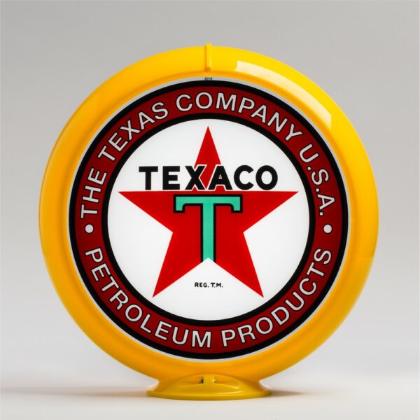 Texaco Products 13.5" Gas Pump Globe with yellow plastic body