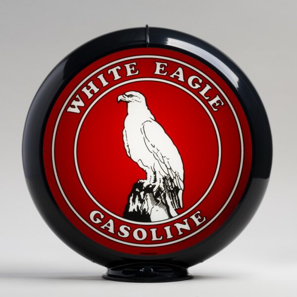 White Eagle 13.5" Gas Pump Globe with black plastic body