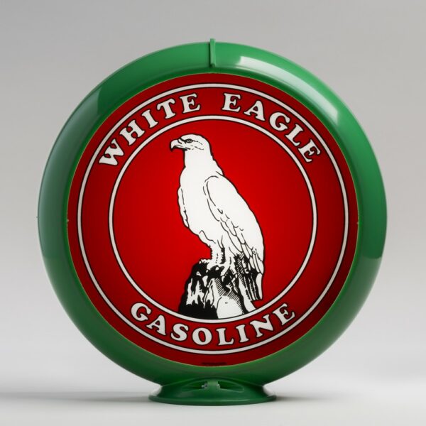 White Eagle 13.5" Gas Pump Globe with green plastic body