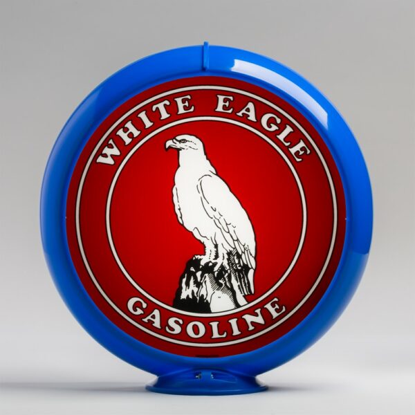 White Eagle 13.5" Gas Pump Globe with light blue plastic body