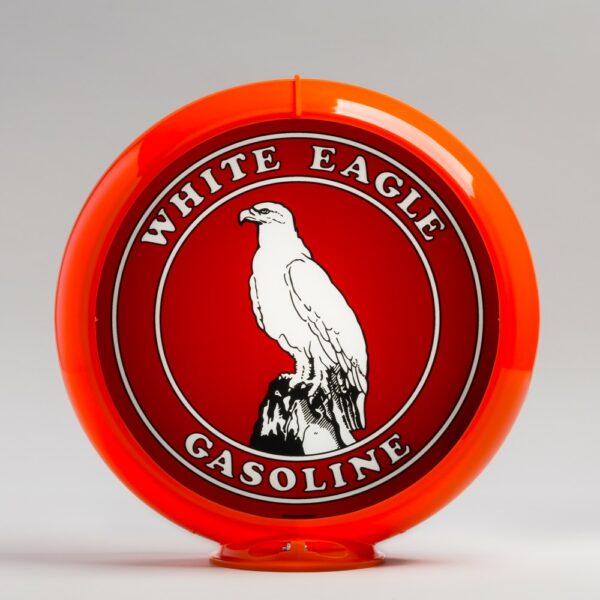 White Eagle 13.5" Gas Pump Globe with orange plastic body