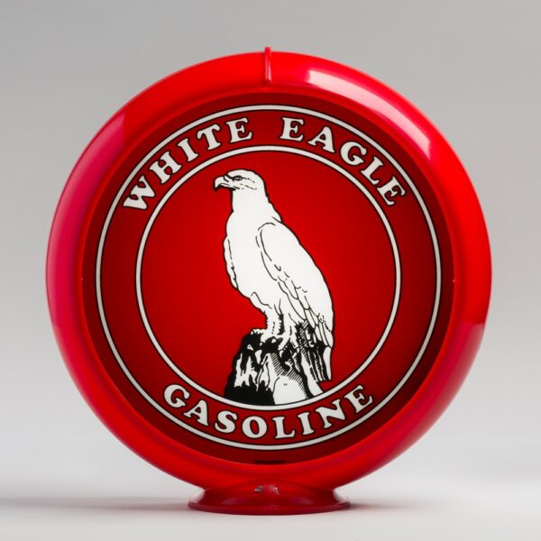 White Eagle 13.5" Gas Pump Globe with red plastic body