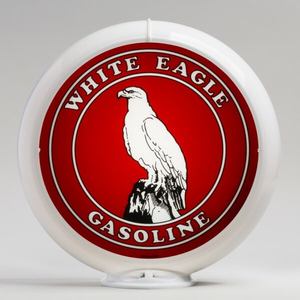 White Eagle 13.5" Gas Pump Globe with white plastic body