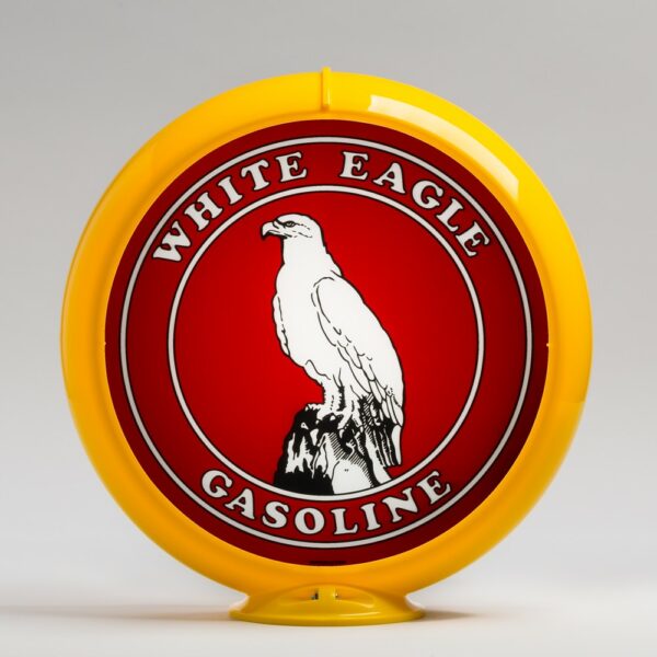 White Eagle 13.5" Gas Pump Globe with yellow plastic body