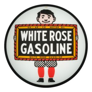 White Rose Boy 13.5" Gas Pump Globe single lens