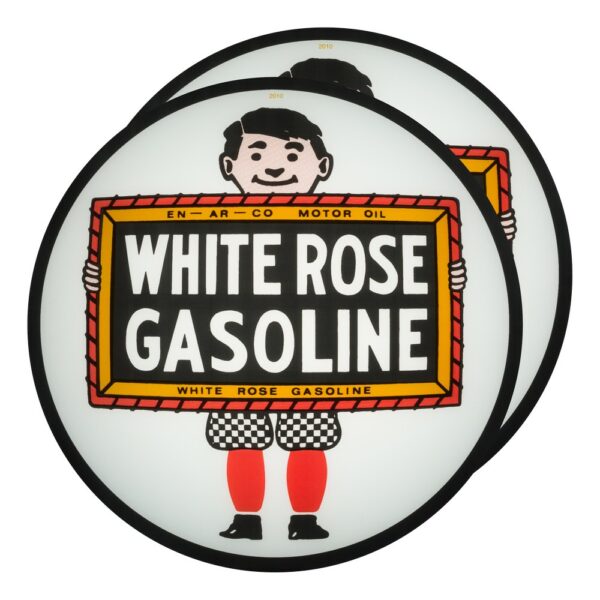 White Rose Boy 13.5" Gas Pump Globe lens pair