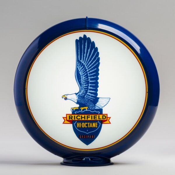 Richfield Tall Eagle 13.5" Gas Pump Globe with dark blue plastic body