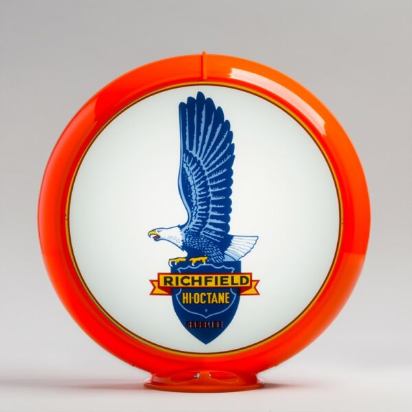 Richfield Tall Eagle 13.5" Gas Pump Globe with orange plastic body