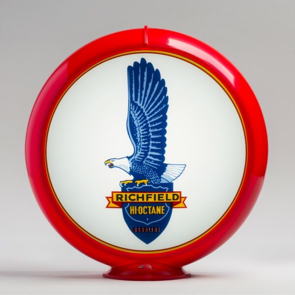 Richfield Tall Eagle 13.5" Gas Pump Globe with red plastic body