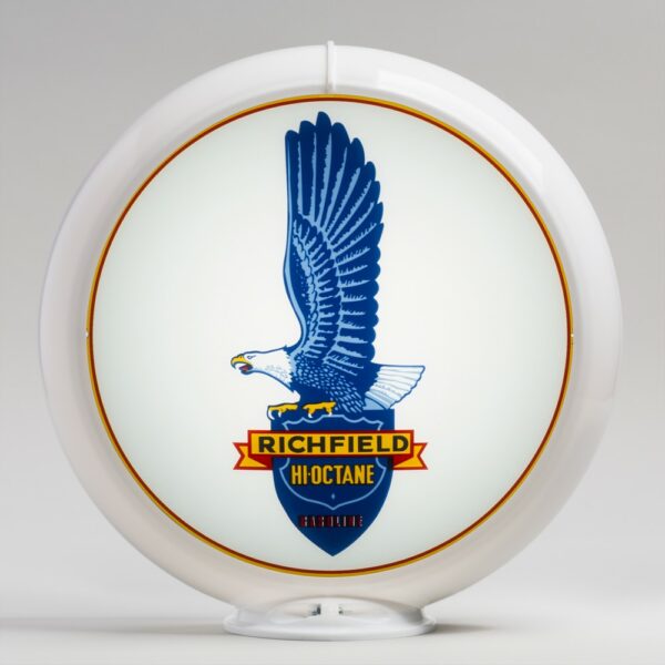 Richfield Tall Eagle 13.5" Gas Pump Globe with white plastic body