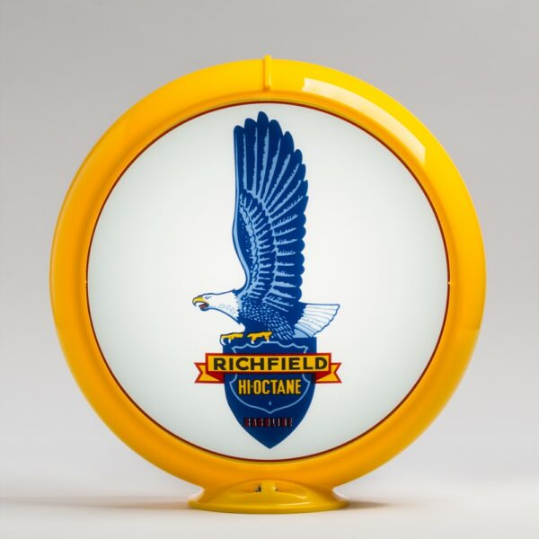 Richfield Tall Eagle 13.5" Gas Pump Globe with yellow plastic body