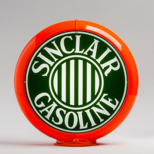 Sinclair Bars 13.5" Gas Pump Globe with orange plastic body