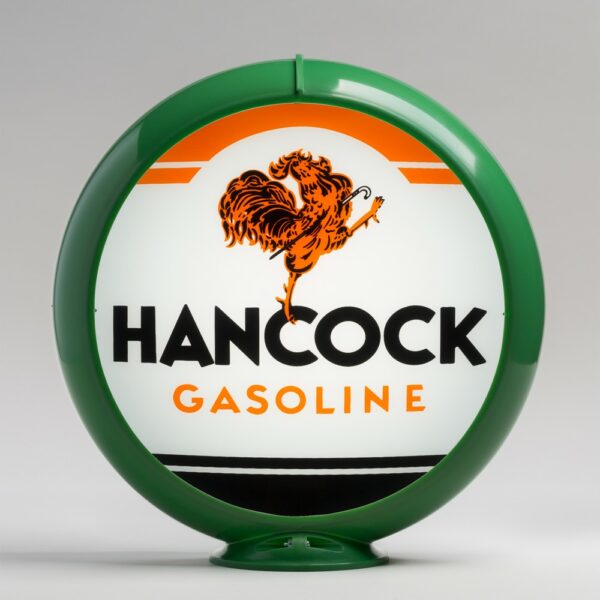 Hancock Gasoline 13.5" Gas Pump Globe with green plastic body