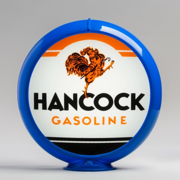 Hancock Gasoline 13.5" Gas Pump Globe with light blue plastic body