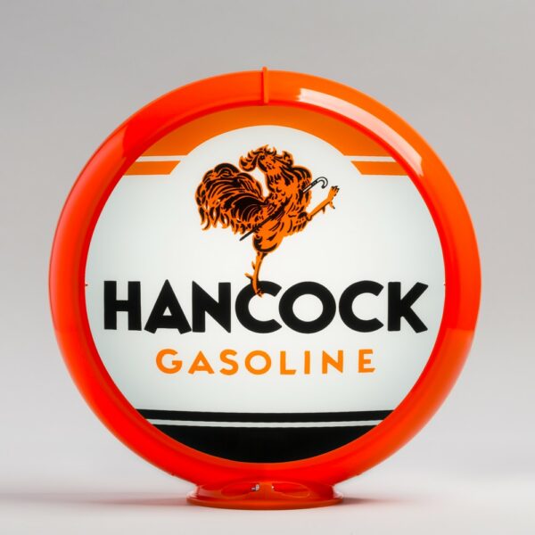 Hancock Gasoline 13.5" Gas Pump Globe with orange plastic body