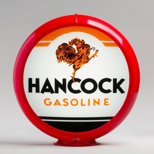 Hancock Gasoline 13.5" Gas Pump Globe with red plastic body