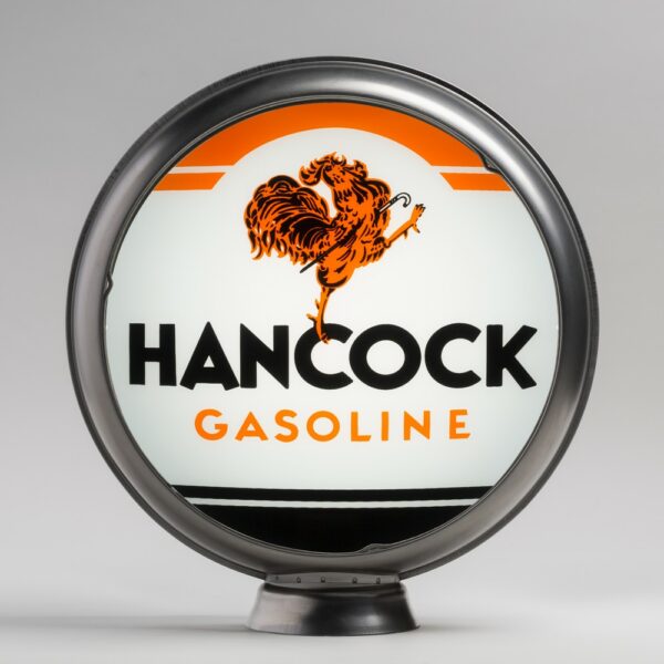 Hancock Gasoline 13.5" Gas Pump Globe with unpainted steel body