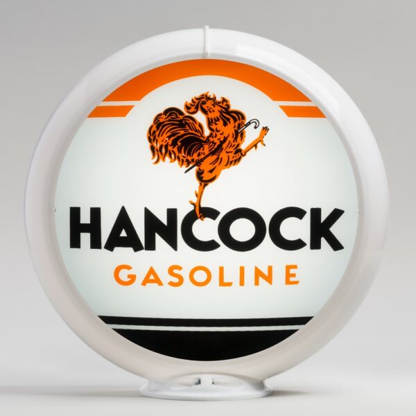 Hancock Gasoline 13.5" Gas Pump Globe with white plastic body