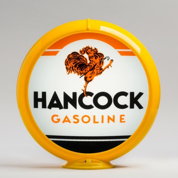 Hancock Gasoline 13.5" Gas Pump Globe with yellow plastic body