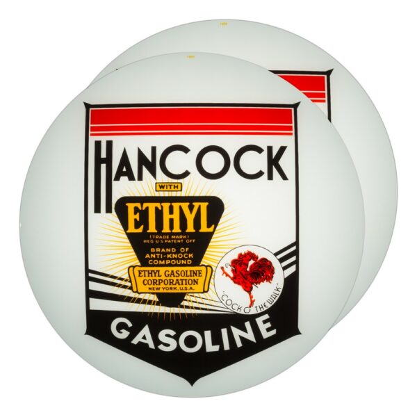 Hancock Ethyl 13.5" Gas Pump Globe lens pair