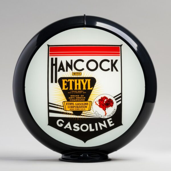 Hancock Ethyl 13.5" Gas Pump Globe with black plastic body