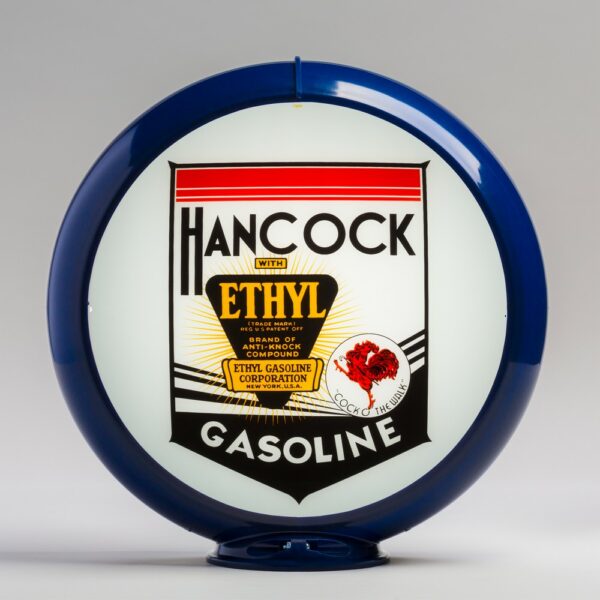 Hancock Ethyl 13.5" Gas Pump Globe with dark blue plastic body