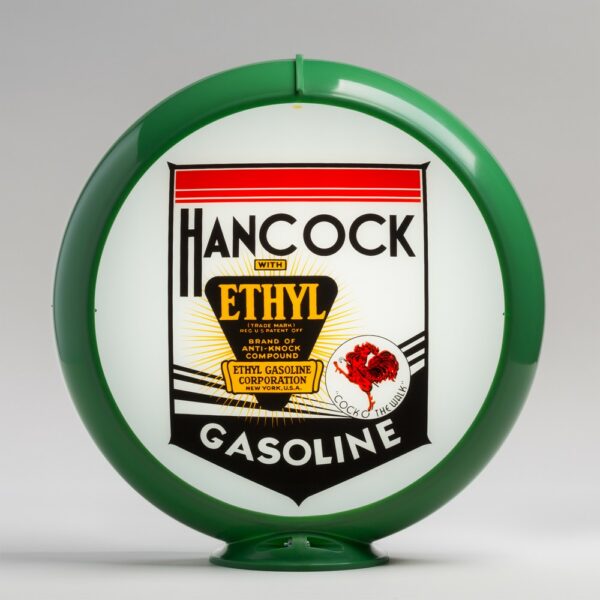 Hancock Ethyl 13.5" Gas Pump Globe with green plastic body