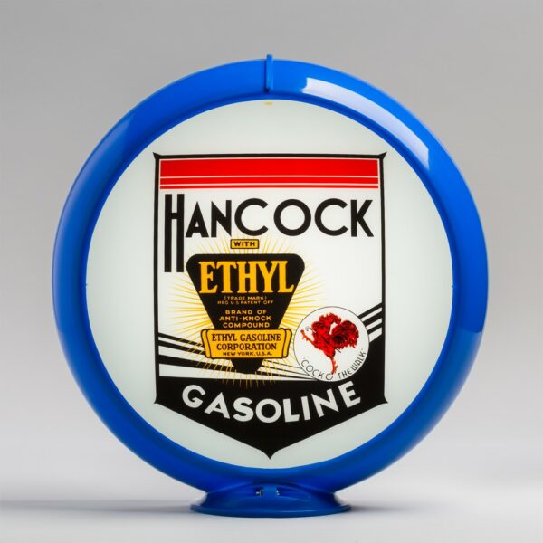 Hancock Ethyl 13.5" Gas Pump Globe with light blue plastic body