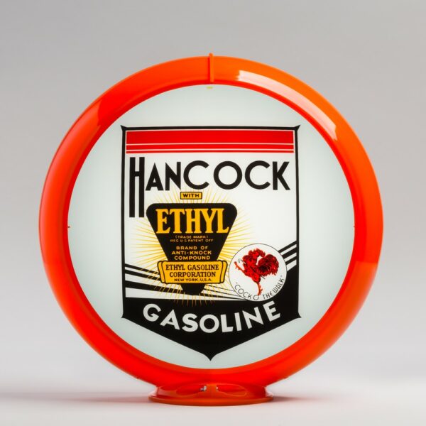 Hancock Ethyl 13.5" Gas Pump Globe with orange plastic body