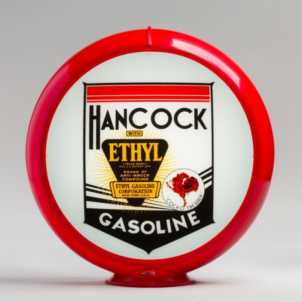 Hancock Ethyl 13.5" Gas Pump Globe with red plastic body