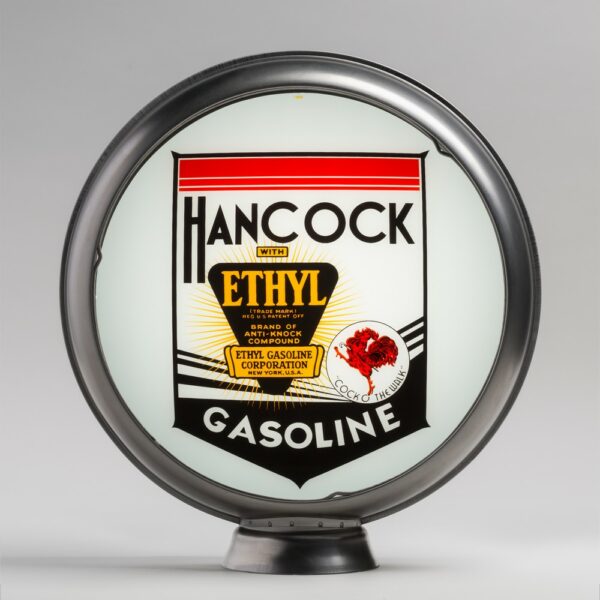 Hancock Ethyl 13.5" Gas Pump Globe with unpainted steel body