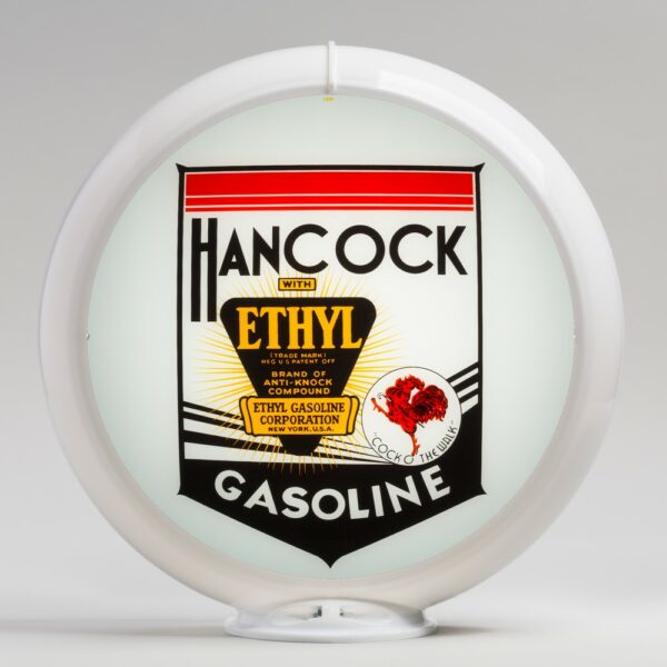 Hancock Ethyl 13.5" Gas Pump Globe with white plastic body