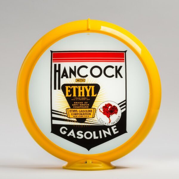 Hancock Ethyl 13.5" Gas Pump Globe with yellow plastic body