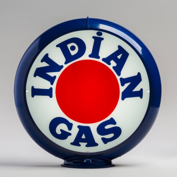 Indian Red Dot 13.5" Gas Pump Globe with dark blue plastic body