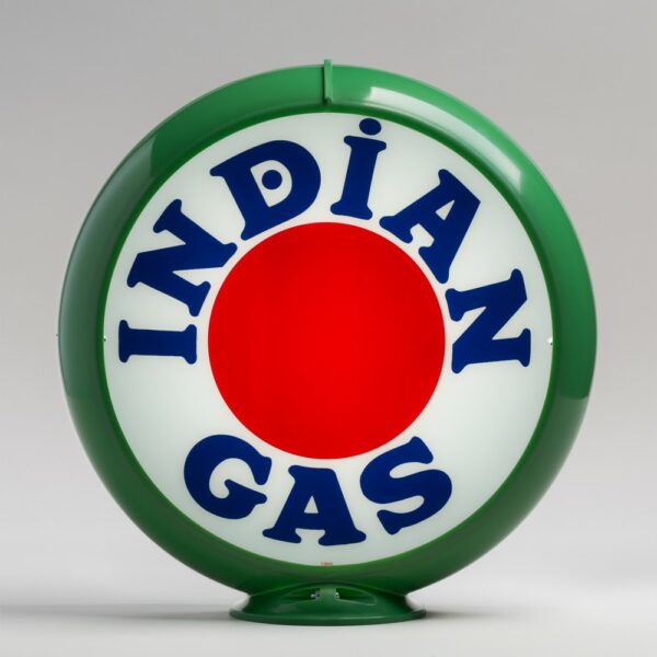 Indian Red Dot 13.5" Gas Pump Globe with green plastic body