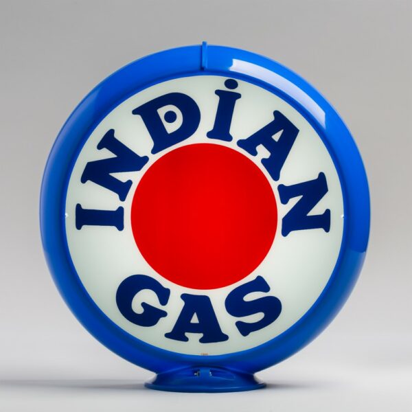 Indian Red Dot 13.5" Gas Pump Globe with light blue plastic body