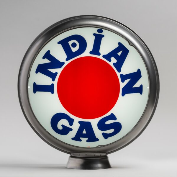 Indian Red Dot 13.5" Gas Pump Globe with unpainted steel body