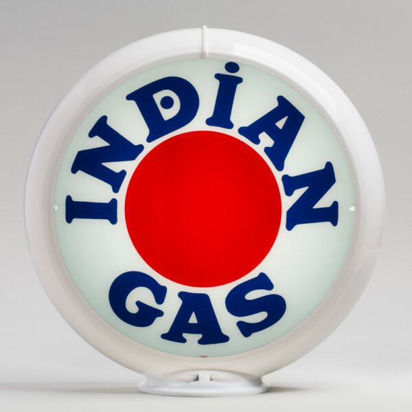 Indian Red Dot 13.5" Gas Pump Globe with white plastic body