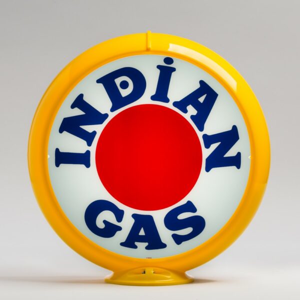 Indian Red Dot 13.5" Gas Pump Globe with yellow plastic body