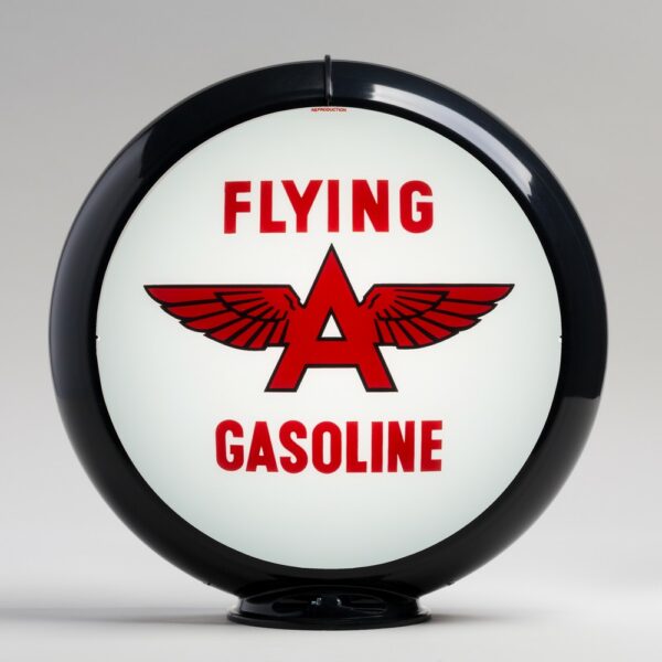 Flying A (White) 13.5" Gas Pump Globe with black plastic body