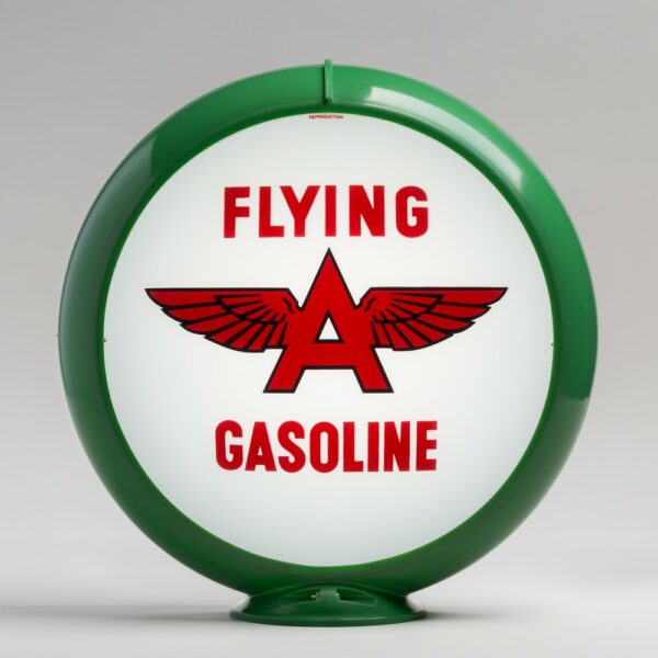 Flying A (White) 13.5" Gas Pump Globe with green plastic body