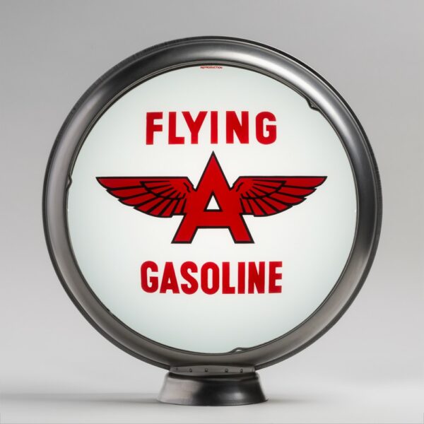 Flying A (White) 13.5" Gas Pump Globe with unpainted steel body