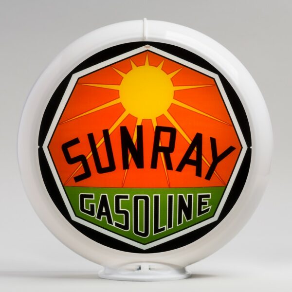 Sunray 13.5" Gas Pump Globe with white plastic body