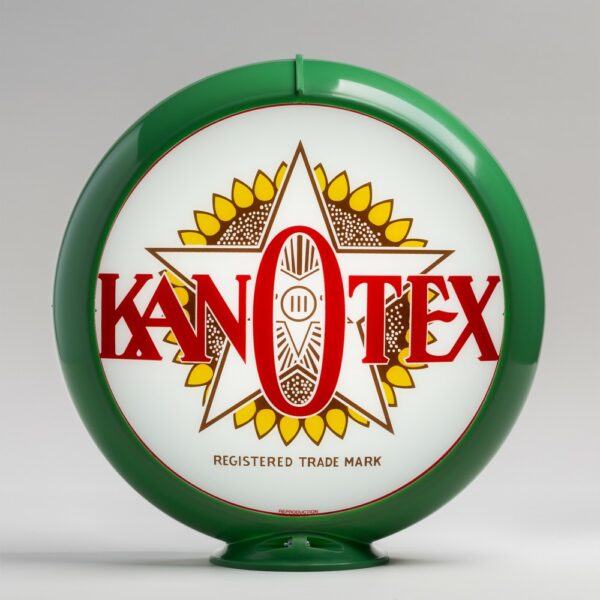 Kan-O-Tex 13.5" Gas Pump Globe with green plastic body