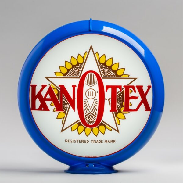 Kan-O-Tex 13.5" Gas Pump Globe with light blue plastic body