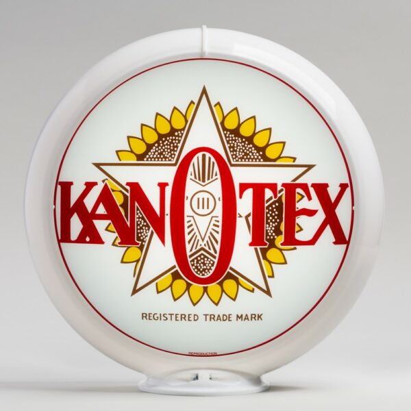 Kan-O-Tex 13.5" Gas Pump Globe with white plastic body