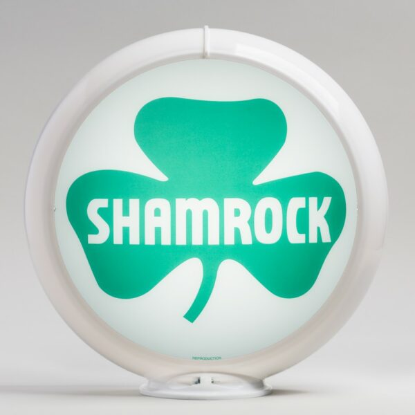 Shamrock 13.5" Gas Pump Globe with white plastic body